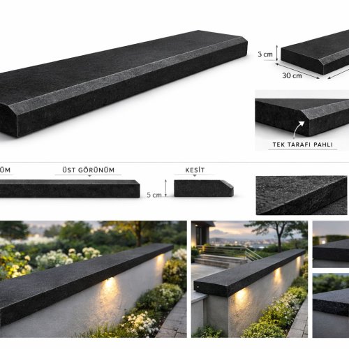 Tek Taraflı Pahlı Bazalt Harpuşta (Küpeşte)