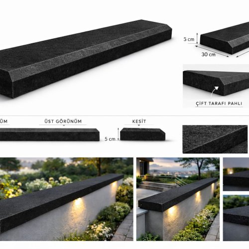 Çift Tarafı Pahlı Bazalt Harpuşta (Küpeşte)